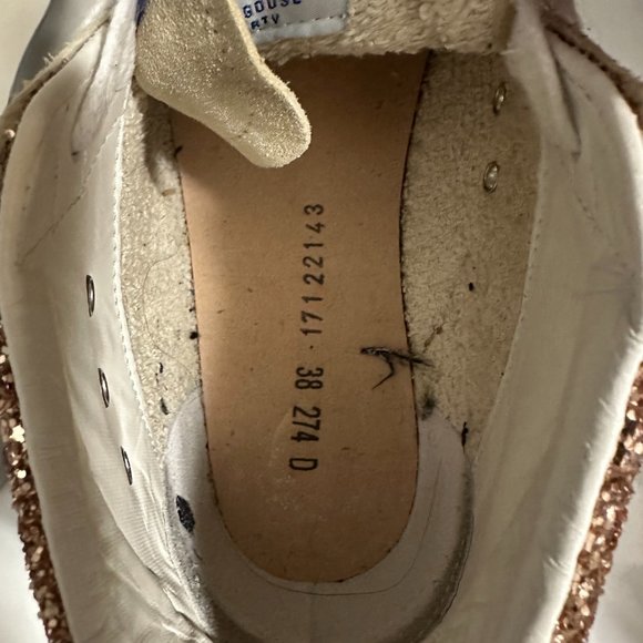 Golden Goose Mid Star Brogue Glitter Suede Sneakers - Size 38 - Picture 11 of 12